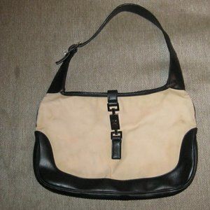 ❤️Authentic GUCCI JACKIE O Tom Ford Hobo Canvas Leather Bag Purse